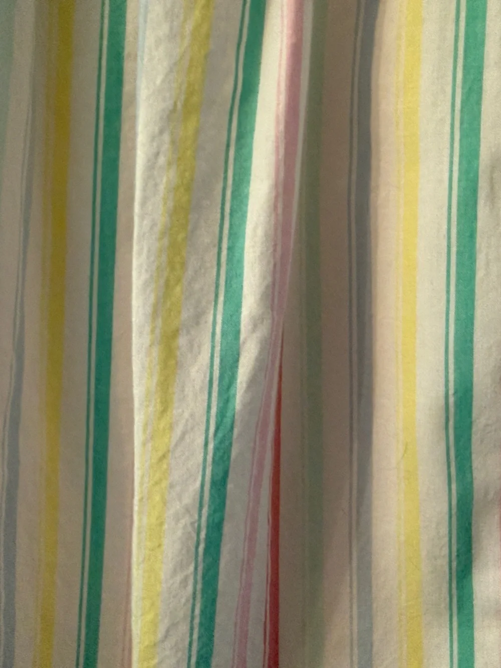 GAP White Girls Dress - Pastel Pink, Yellow, Green & Blue Stripes Size L 10/12